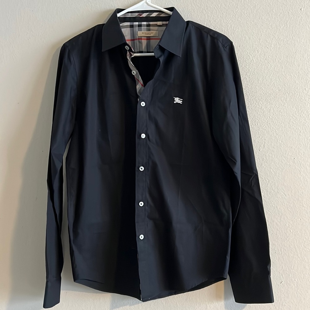 Womens Burberry button front polo shirt size large